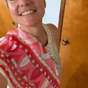 Auth Emilio Pucci scarf wrap Italy mod twiggy psych fringe